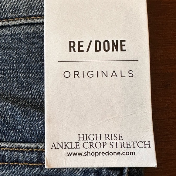 ReDone NWT size 28 high rise ankle cropped straight stretch mid 70’s denim jeans - Picture 8 of 16